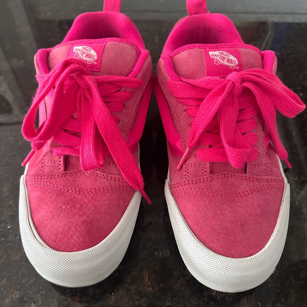 Vans Women's Hot Fuchsia and White Sneakers